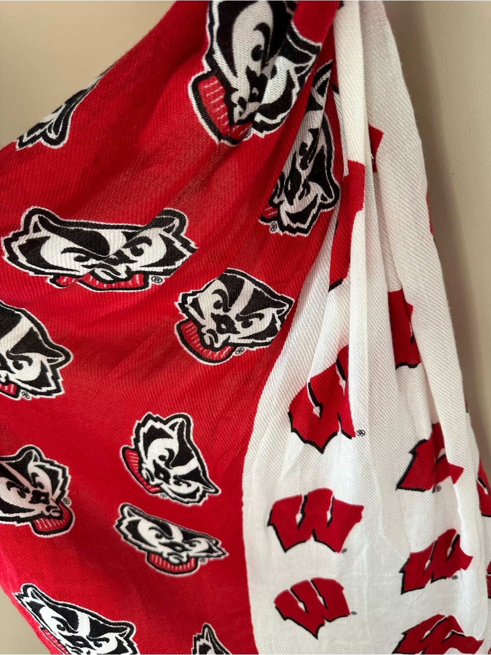 ZoozatZ Wisconsin Badgers Oblong Scarf - Red, White, Black